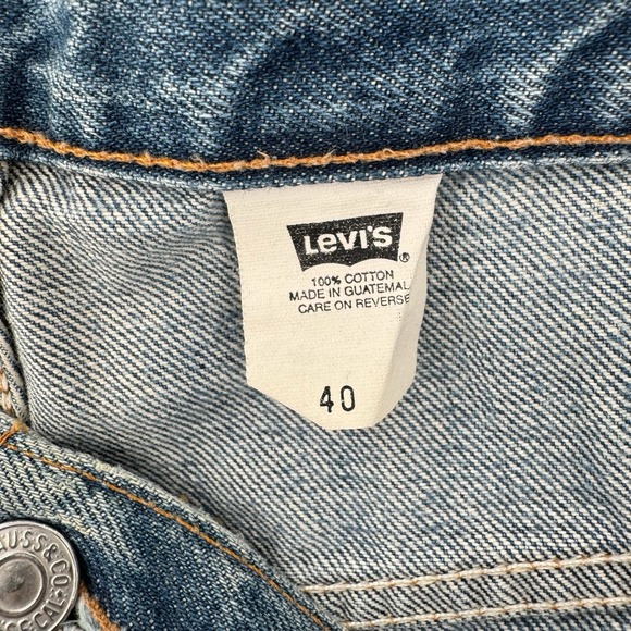 Vintage Levi's 569 Denim Shorts Mens 40 Blue Loose Fit Zip Fly Y2K Baggy Grunge - Picture 3 of 8